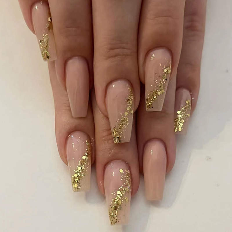 Makeup  Gold glitter nails, Golden nails, Gold glitter nail polish