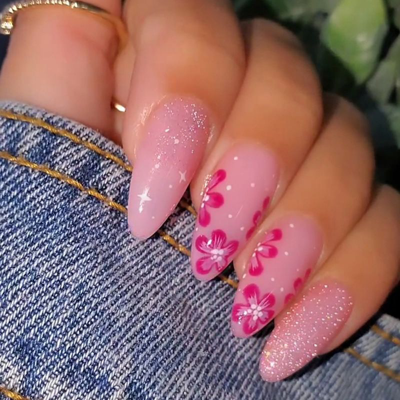 Pink Flower Nails PINK FLOWER - Image 1
